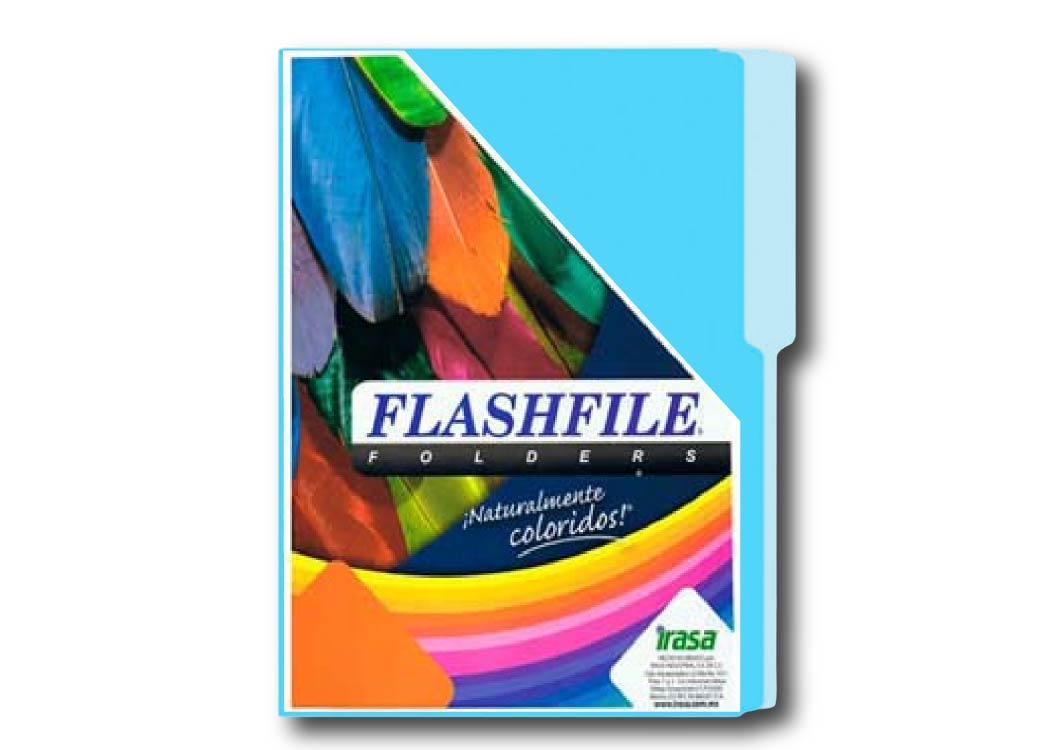 FOLDER FLASHFILE BITONO CELESTE T/C PAQ. DE 50 UND EN BOLSA 135G