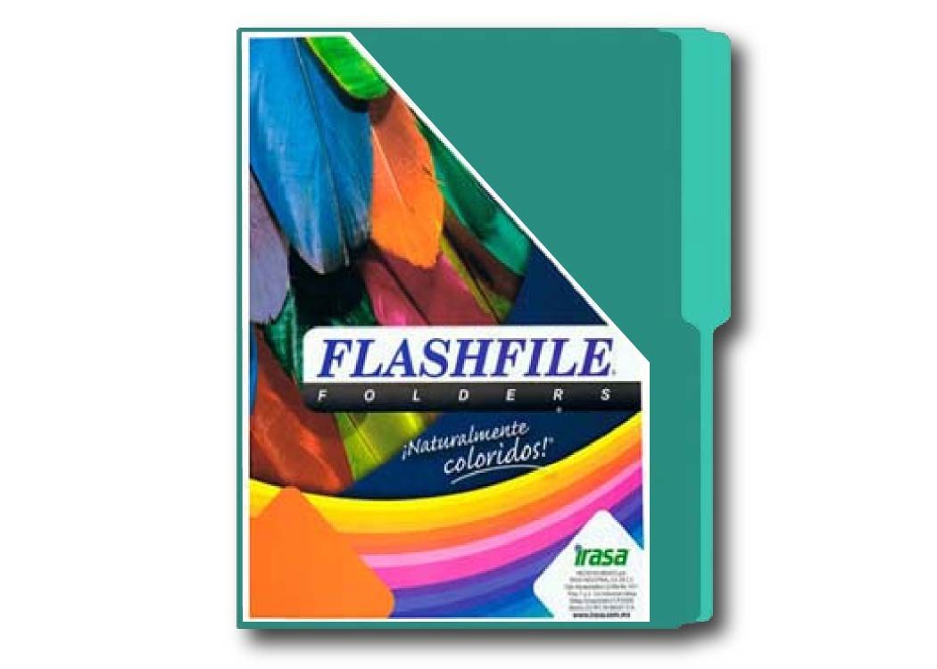 FOLDER BITONO T/CARTA FLASHFILE VERDE AGUA PAQ X 5 UND.