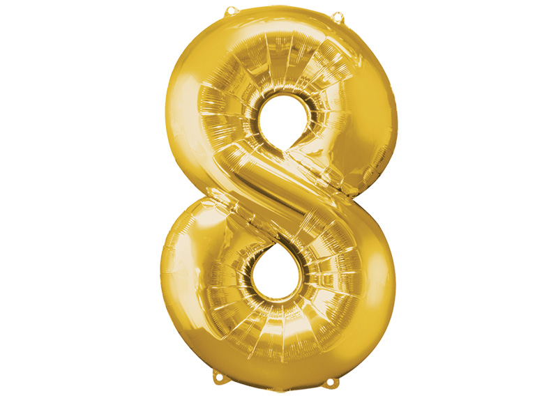 GLOBO 14" SC NUMERO 8 GOLD