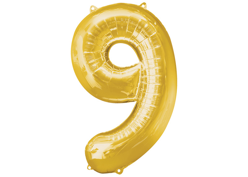 GLOBO 14" SC NUMERO 9 GOLD