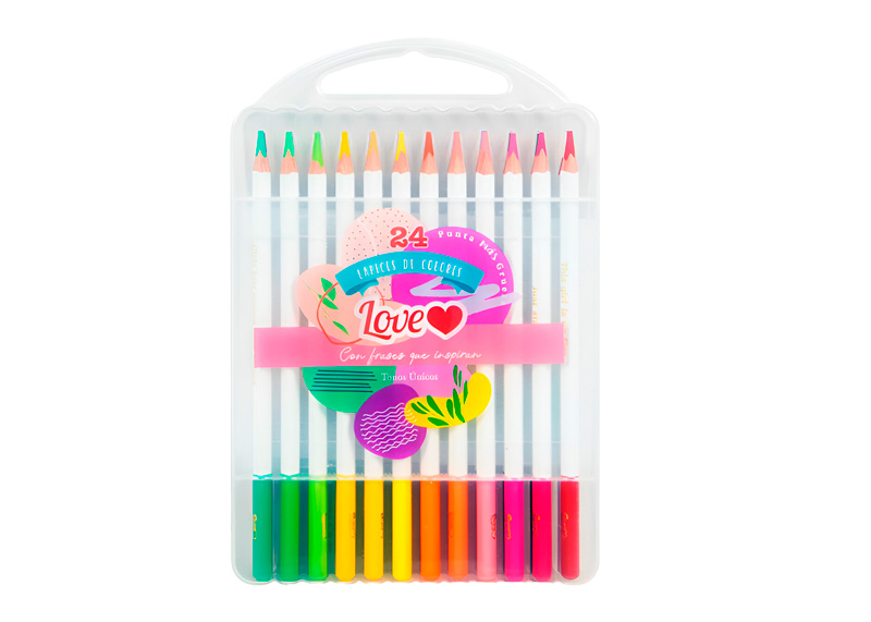 LAPIZ DE COLOR TRIANGULAERES INTENSOS Y PASTELES 24 PCS
