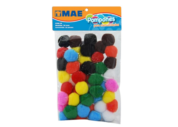 POMPONES DE 38MM, BOLSA CON 50 PIEZAS