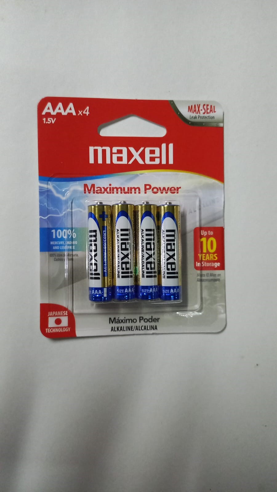 BATERIAS ALCALINAS AAA BLISTER 4 UNIDADES- MARCA MAXELL