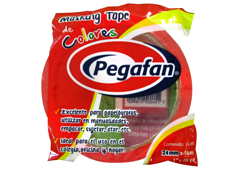MASKING TAPE DE COLOR 1" x 20yd (18M) ROJO