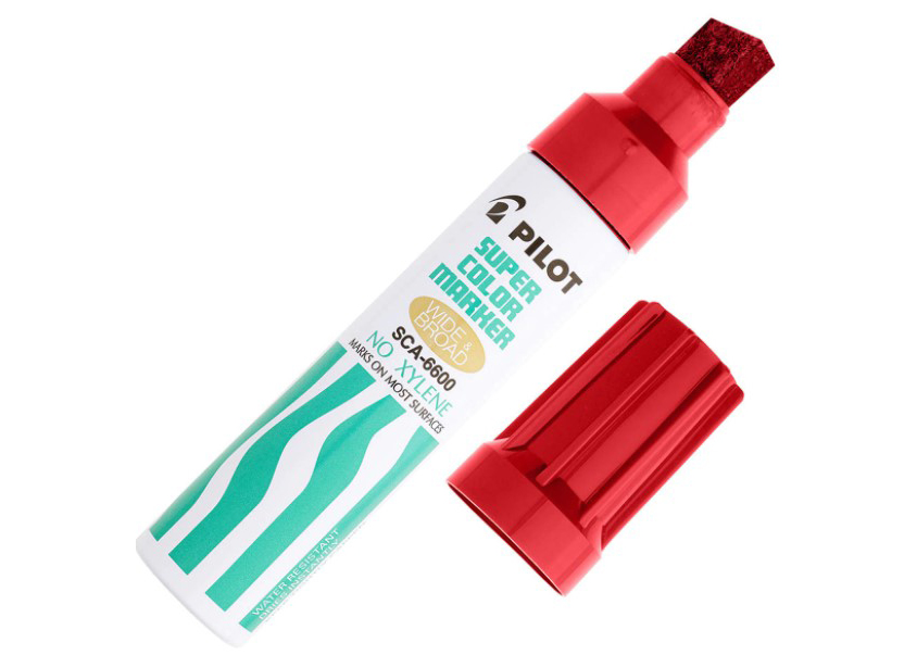 MARCADOR PERMANENTE ROJO JUMBO PUNTA BISELADA