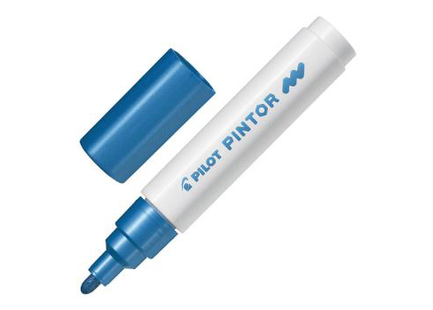 MARCADOR PERMANENTE PINTOR P MEDIA AZUL METALICO UND