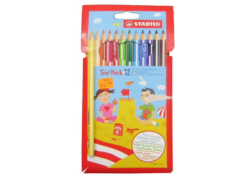 LAPIZ DE COLOR TRIO JUMBO ESTUCHE DE 12 COLORES