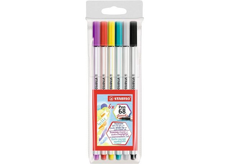 MARCADOR PUNTA PINCEL PEN 68 ESTUCHE 6 PIEZAS LETTERING