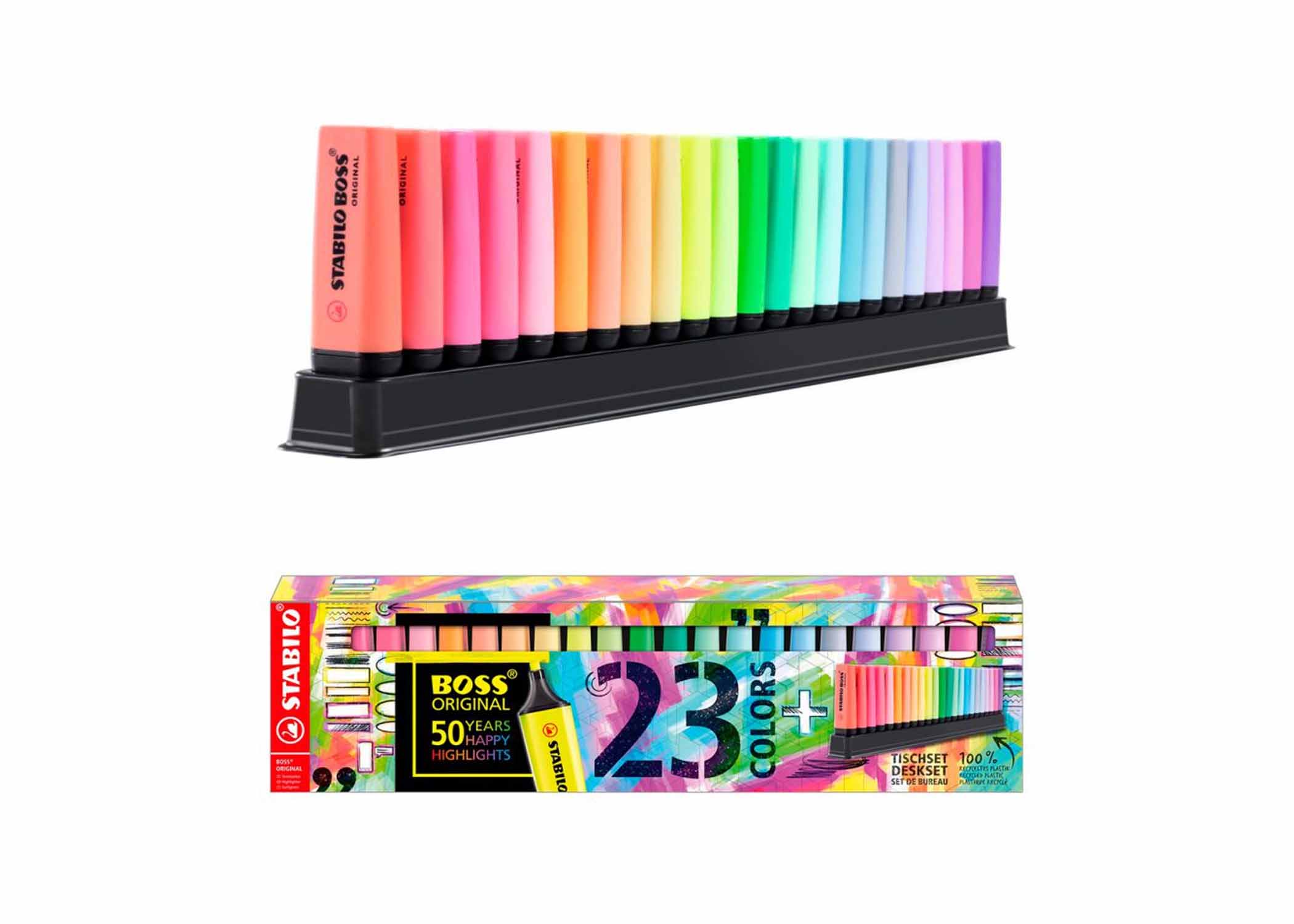 MARCADOR FLUORESCENTE BOSS 23 UND SURTIDO C/ESTUCHE DESKTOP