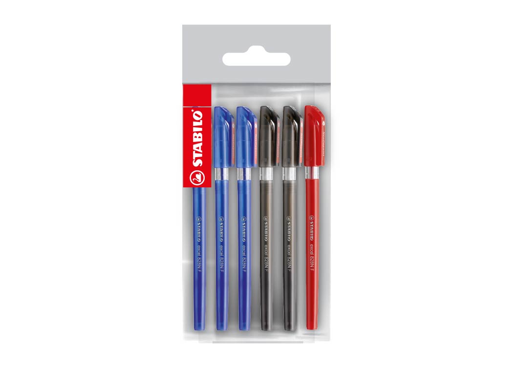 LAPICERO P. FINA AGUJA EXCEL ECOPACK DE 5+1 (3 AZUL, 2 NEGRO 1 ROJO)