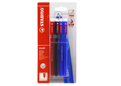 LAPICERO P. FINA EXCEL PUNTA AGUJA BLISTER DE 4UND (2 AZUL, 1 NEGRO Y 1 ROJO)