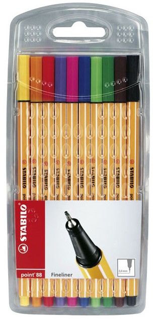 MARCADOR PUNTA FINA POINT 88 SET 10 COLORES