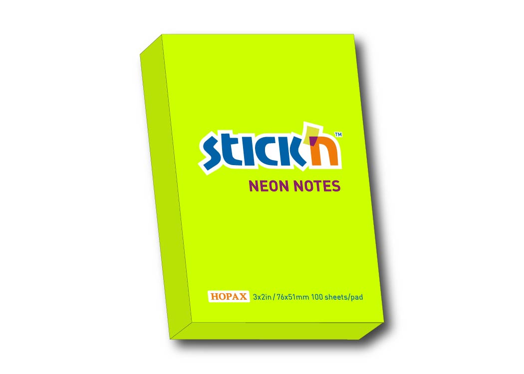 BLOCK ADHES 3X2" LIMON NEON 100 HOJAS