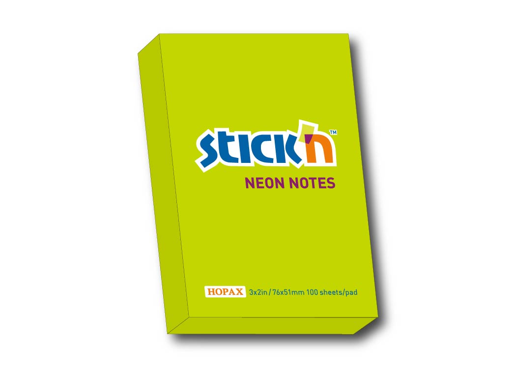 BLOCK ADHES 3X2" LIMA NEON 100 HOJAS