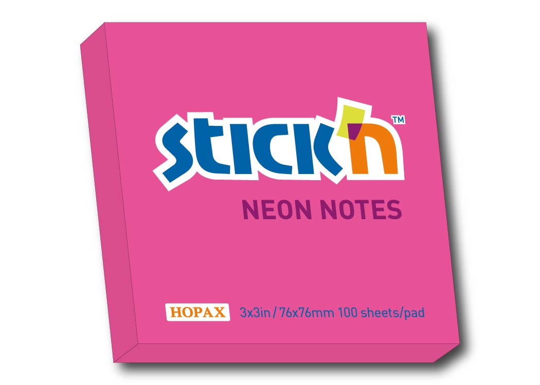 BLOCK ADHES 3X3" NEON 100H MARAVILLA POST IT