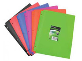 FOLDER PLASTICO TAMAÑO CARTA CON BOLSILLOS DOBLE SOLAPA NEON SURTIDOS