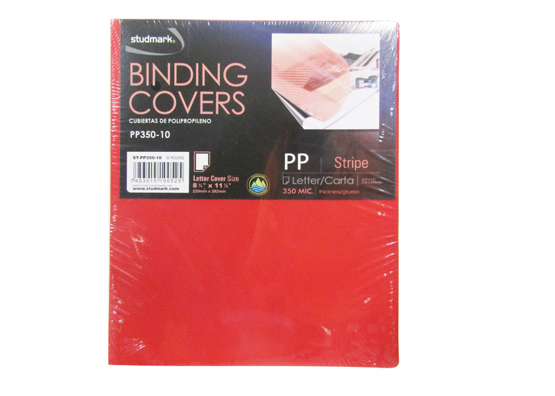 PLASTICO P/ENCUADERNAR 50 PZA OP ROJO STRIPE