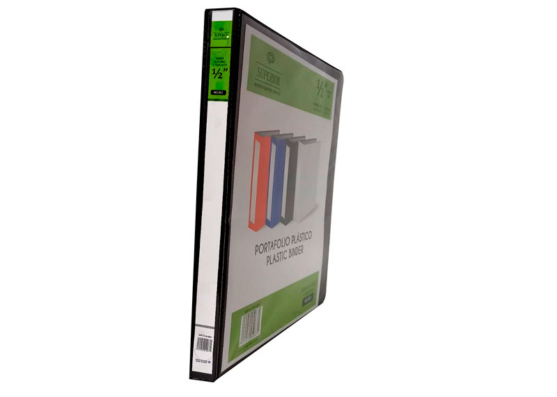 BINDER DE 1/2 PLG NEGRO C/FORRO Y DEPOSITO