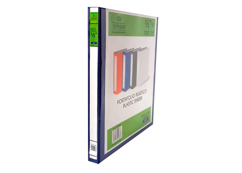 BINDER DE 1/2 plg AZUL C/FORRO Y DEPOSITO