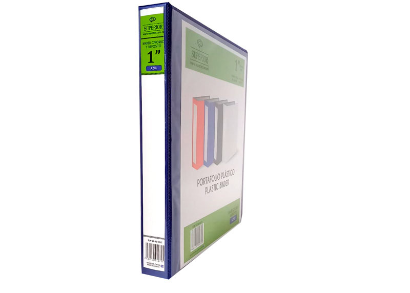 BINDER DE 1 plg AZUL C/FORRO Y DEPOSITO