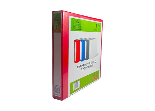 BINDER DE 1 PLG ROJO C/FORRO Y DEPOSITO