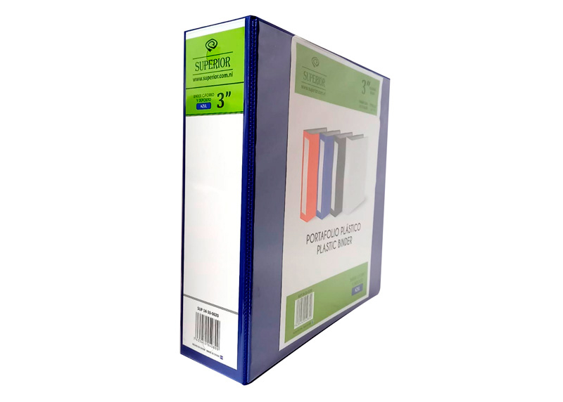 BINDER DE 3 plg AZUL OCEANO C/FORRO Y DEPOSITO