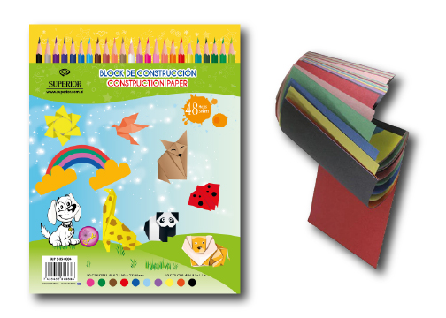 BLOCK DE CONSTRUCCION 8.5"X11" 48 HOJAS SUPERIOR PAPEL CONSTRUCCION