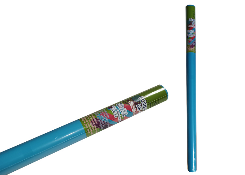 FORRO ADHESIVO PVC CELESTE 1.5MT X 45MT X 0.08 MM