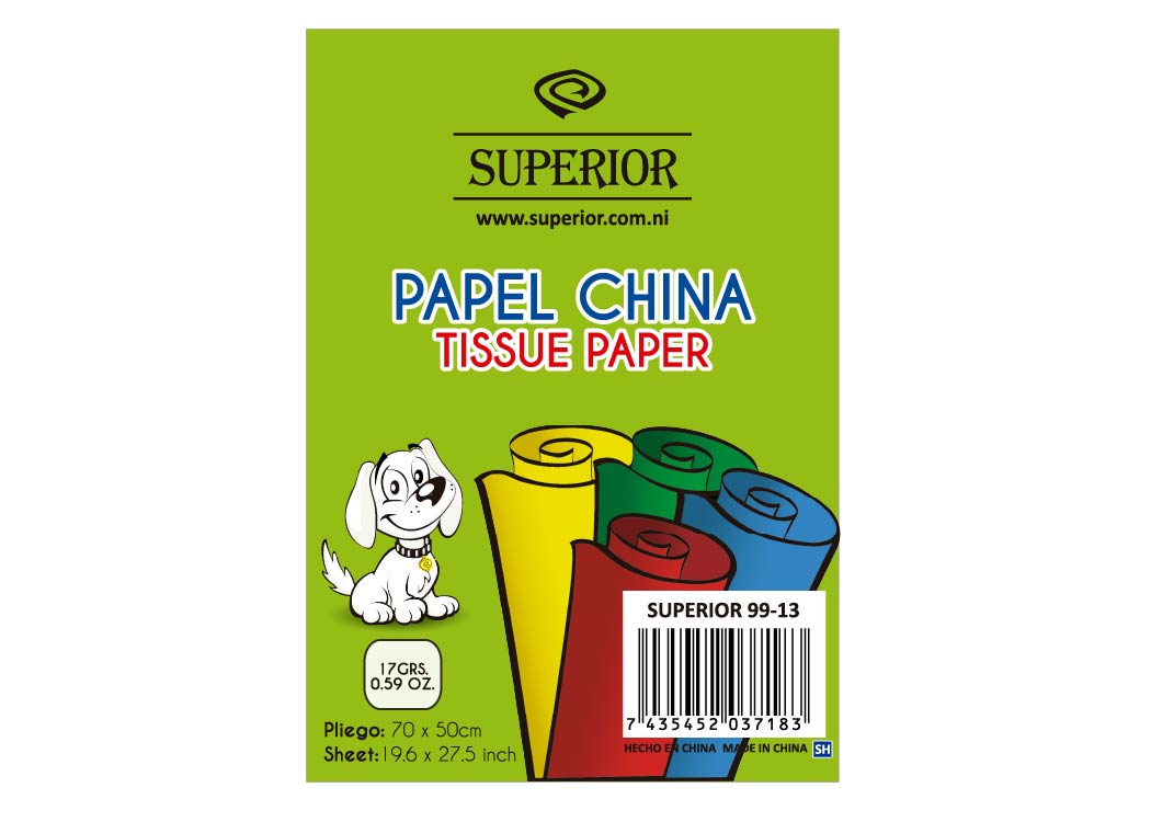 PAPEL CHINA UND AZUL FUERTE
