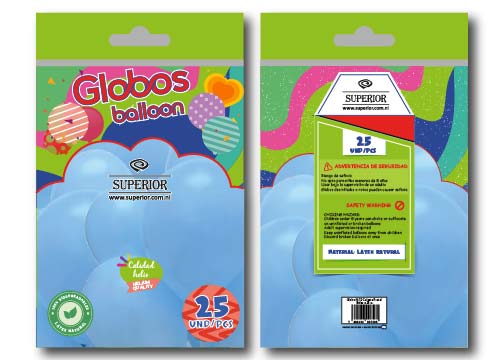 CHIMBOMBA GIR-12 CELESTE PASTEL PAQ DE 25 UND