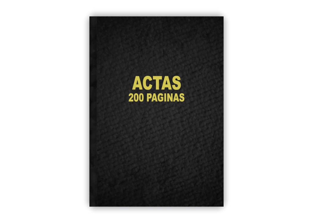 LIBRO DE ACTAS 200 PGS  21.5 X 28.5 CMS SIN FOLIO