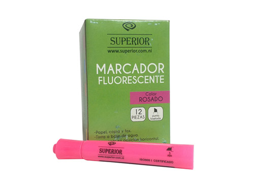 MARCADOR FLUORESCENTE PUNTA BISELADA ROSADO