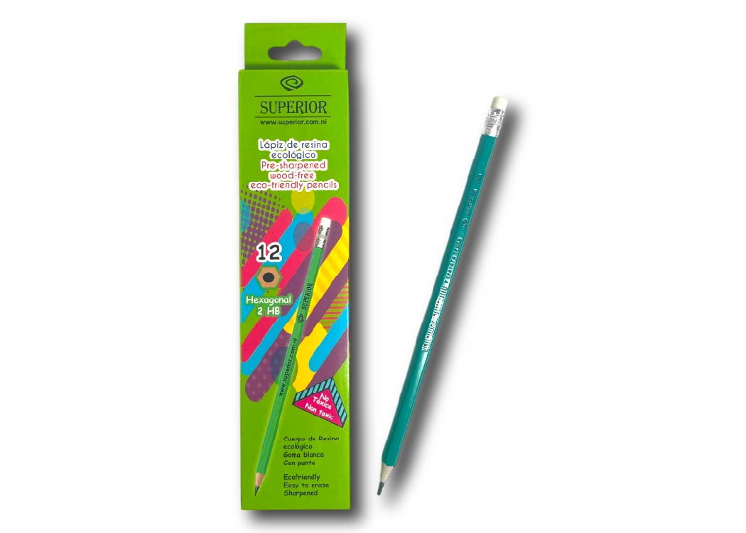 LAPIZ DE GRAFITO CUERPO VERDE C/BORRADOR UND ECOLOGICO SUPERIOR