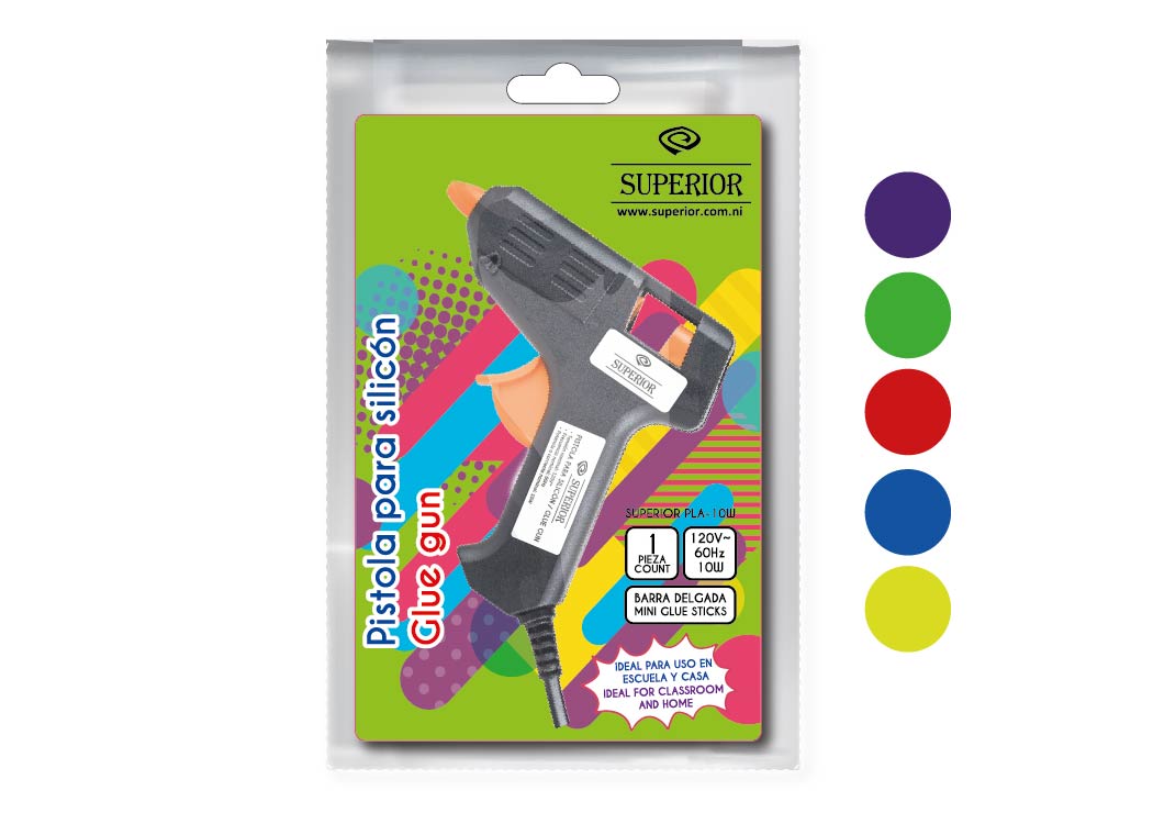 PISTOLA P/SILICON 10W COLORES VARIOS - BARRA DELGADA