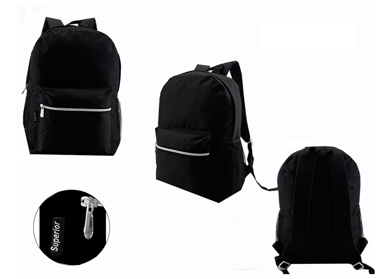 MOCHILA ESCOLAR POLIESTER 44X14X32CM NEGRA