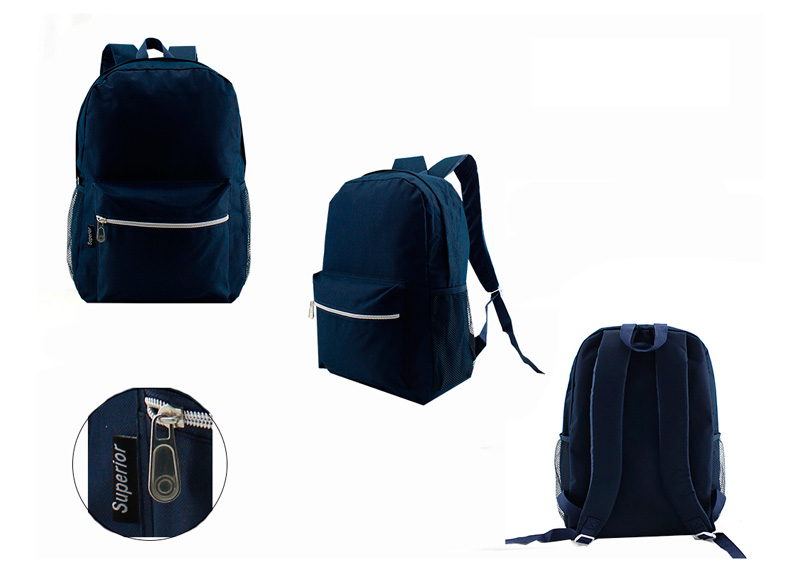 MOCHILA ESCOLAR POLIESTER 44X14X32CM NAVY