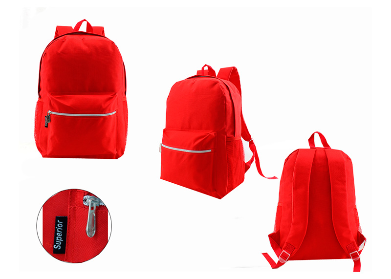 MOCHILA ESCOLAR POLIESTER 44X14X32CM ROJO