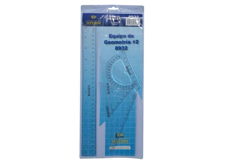 ESTUCHE GEOMETRICO MEDIANO 4UNDS NO.2 REGLA 30 CMS