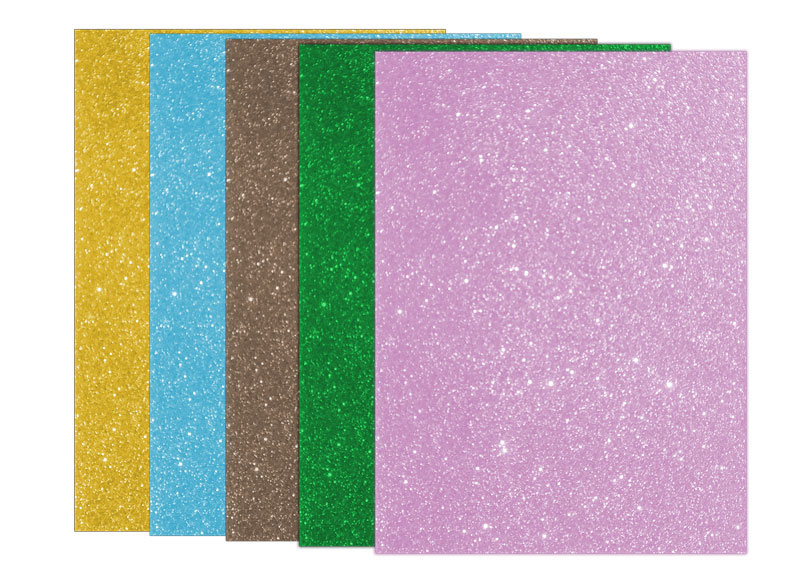 FOMI ESCARCHADO T/CARTA 21.5X28 CM COLORES SURTIDOS PAQ 6 UND B.A.L