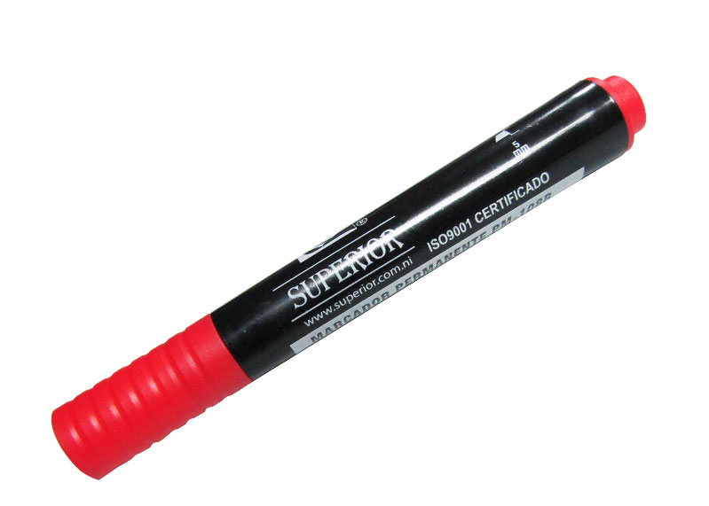 MARCADOR PERMANENTE ROJO PUNTA BISELADA 5MM