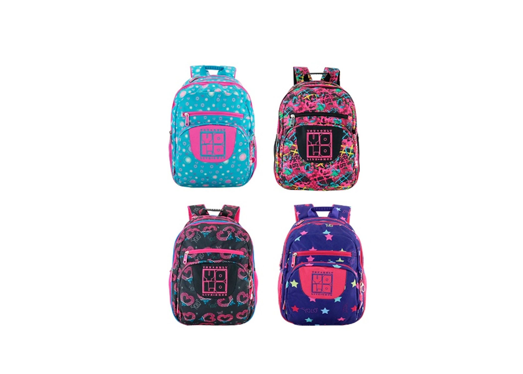 MOCHILA P/LAPTOP 17 YOLO SURTIDA J/F
