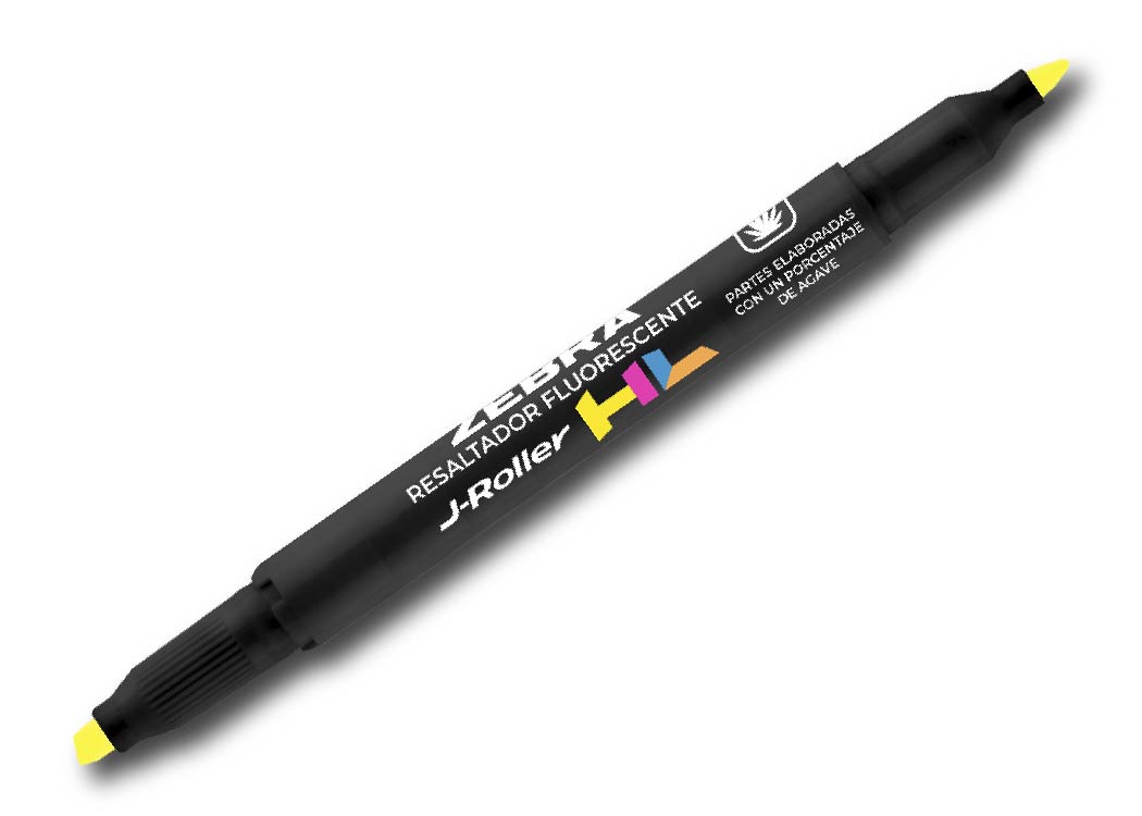 MARCADOR RESALTADORE DOBLE PUNTA FINA AMARILLO J-ROLLER BLISTER 1PZ