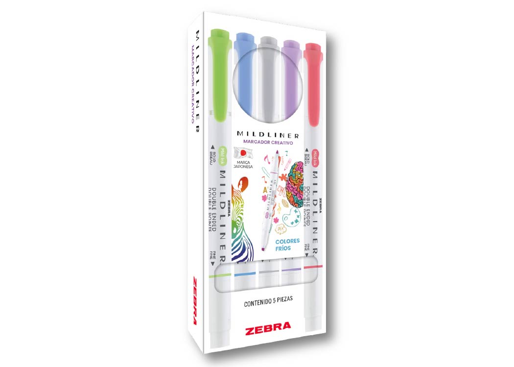 MARCADOR PERMANENTE MLD DOBLE PUNTA CINCEL Y FINA COLORES FRIOS