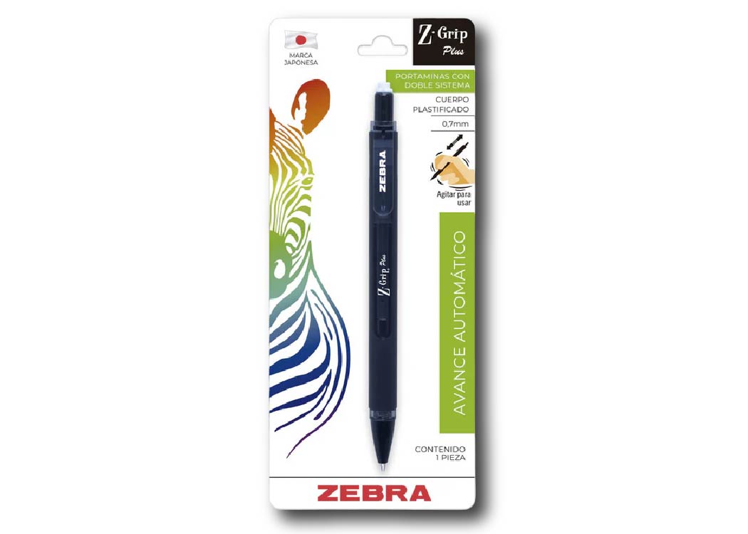 LAPIZ MECANICO PLASTICO 0.7MM Z-GRIP PLUS BLISTER 1 PZ NEGRO