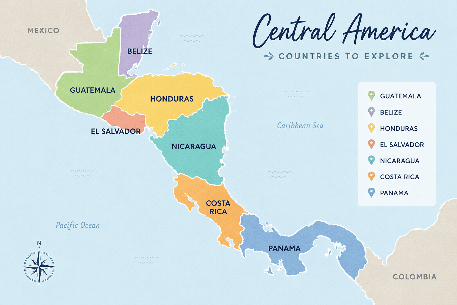map of central america