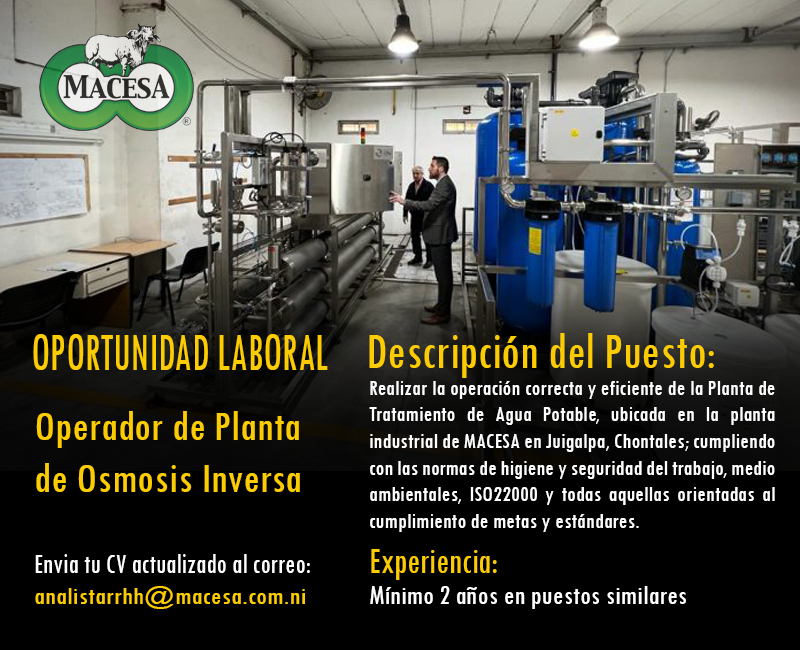 OPERADOR DE PLANTA DE OSMOSIS INVERSA