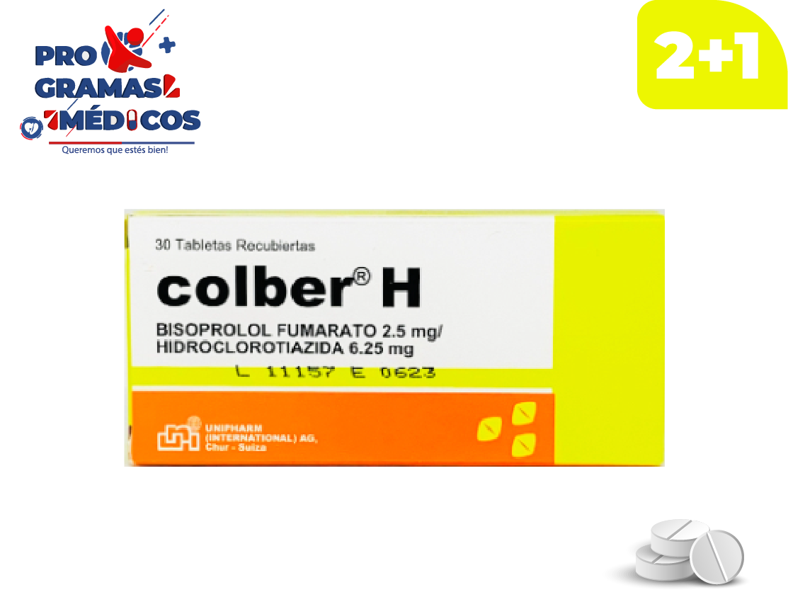 Colber COLBER H 2.5/6.25 MG CAJA X 30 TAB (PM) - Super Farmacias Medco ...
