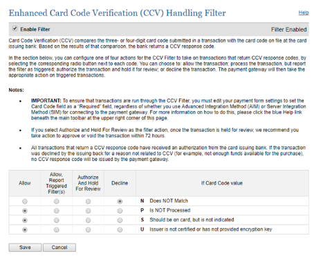 CCV Handling Filter