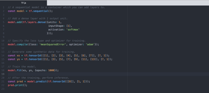 TensorFlow Machine Learning models In Nodejs