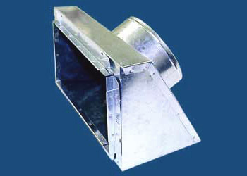 M&M Manufacturing 643SST 6431468 Slant Top Insulated Register Box, 14" Length, 6" Width, For 8" Pipe, R-2, Steel, Slant Top Angle, Silver